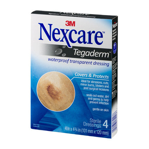 Nexcare Tegaderm Transparent Dressing Of 4 X 4 3/4 Inches - 4 Ea